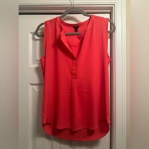 Ann Taylor Vibrant Coral Sleeveless Blouse Size M